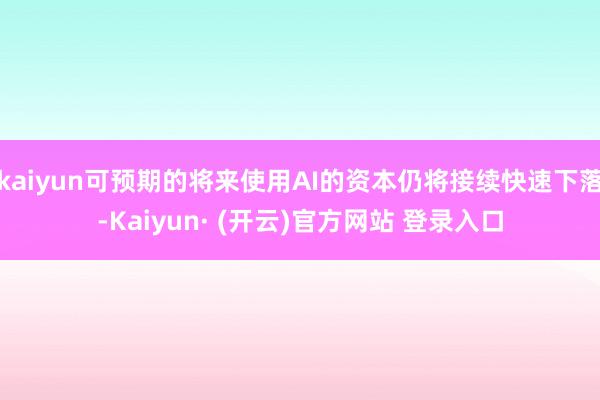 kaiyun可预期的将来使用AI的资本仍将接续快速下落-Kaiyun· (开云)官方网站 登录入口