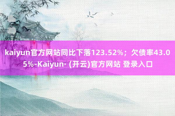 kaiyun官方网站同比下落123.52%；欠债率43.05%-Kaiyun· (开云)官方网站 登录入口