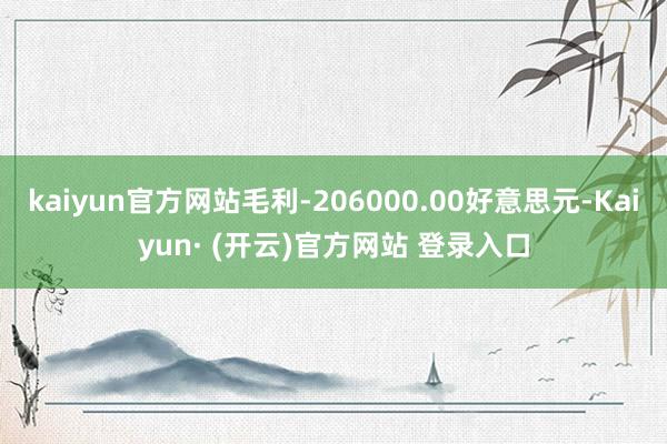 kaiyun官方网站毛利-206000.00好意思元-Kaiyun· (开云)官方网站 登录入口