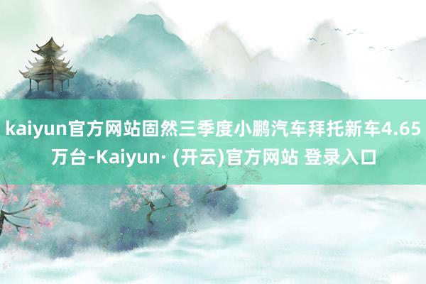 kaiyun官方网站固然三季度小鹏汽车拜托新车4.65万台-Kaiyun· (开云)官方网站 登录入口