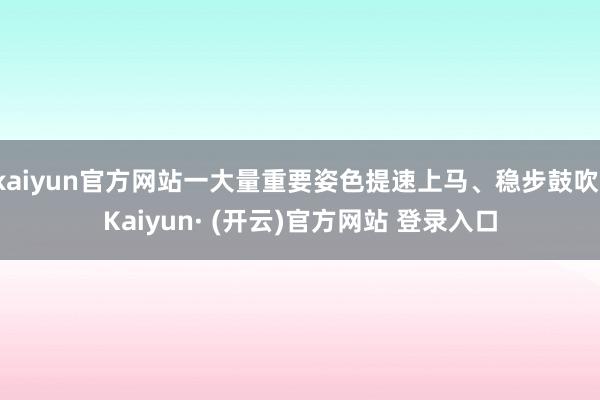 kaiyun官方网站一大量重要姿色提速上马、稳步鼓吹-Kaiyun· (开云)官方网站 登录入口