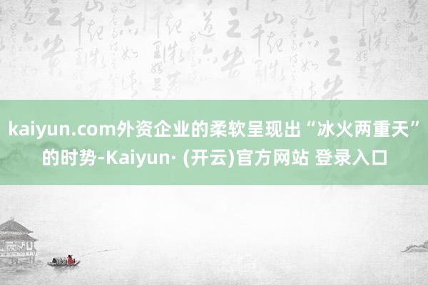 kaiyun.com外资企业的柔软呈现出“冰火两重天”的时势-Kaiyun· (开云)官方网站 登录入口