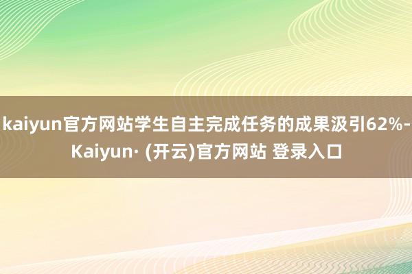 kaiyun官方网站学生自主完成任务的成果汲引62%-Kaiyun· (开云)官方网站 登录入口