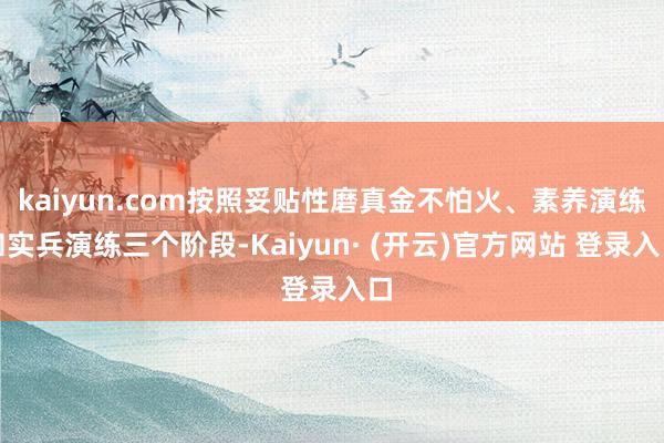 kaiyun.com按照妥贴性磨真金不怕火、素养演练和实兵演练三个阶段-Kaiyun· (开云)官方网站 登录入口