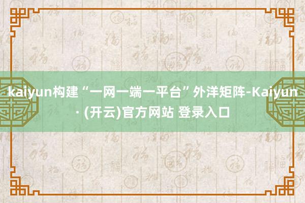 kaiyun构建“一网一端一平台”外洋矩阵-Kaiyun· (开云)官方网站 登录入口