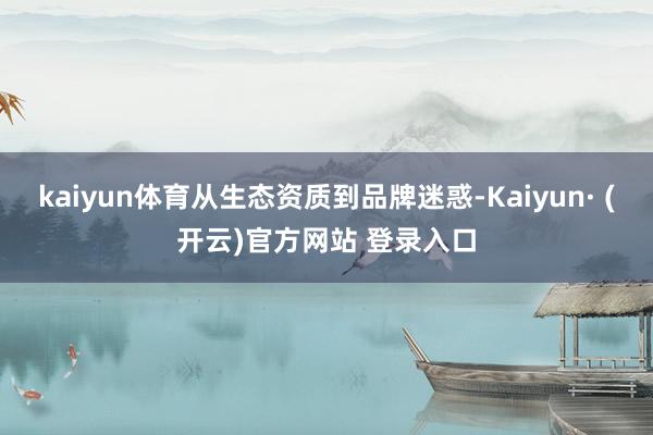 kaiyun体育从生态资质到品牌迷惑-Kaiyun· (开云)官方网站 登录入口