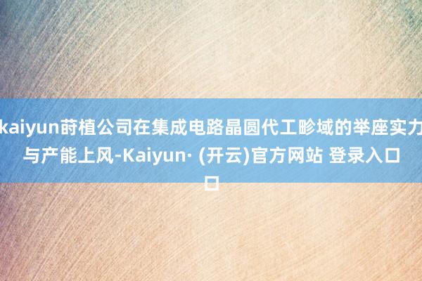 kaiyun莳植公司在集成电路晶圆代工畛域的举座实力与产能上风-Kaiyun· (开云)官方网站 登录入口