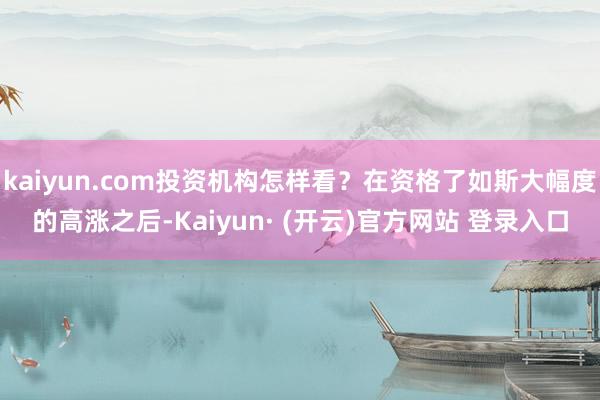 kaiyun.com投资机构怎样看？在资格了如斯大幅度的高涨之后-Kaiyun· (开云)官方网站 登录入口