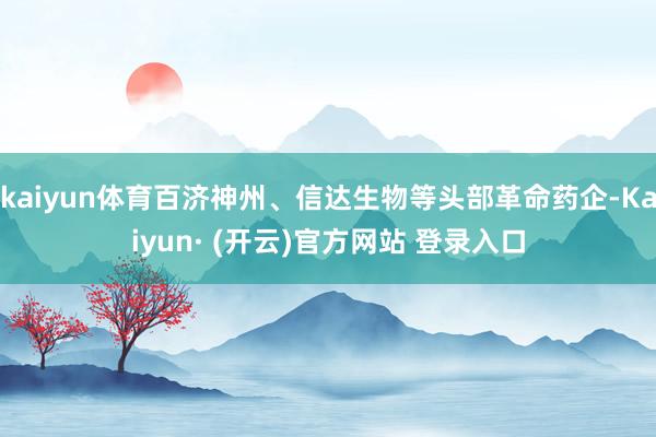 kaiyun体育百济神州、信达生物等头部革命药企-Kaiyun· (开云)官方网站 登录入口