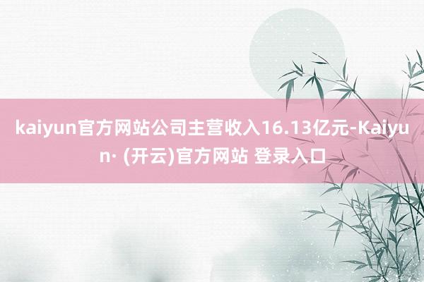 kaiyun官方网站公司主营收入16.13亿元-Kaiyun· (开云)官方网站 登录入口