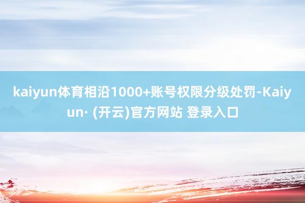 kaiyun体育相沿1000+账号权限分级处罚-Kaiyun· (开云)官方网站 登录入口
