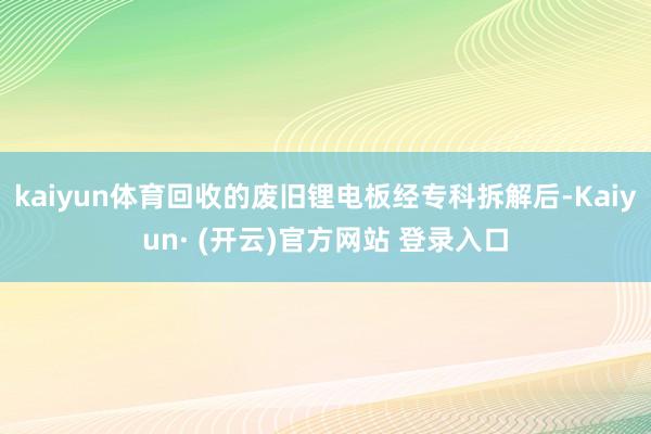 kaiyun体育回收的废旧锂电板经专科拆解后-Kaiyun· (开云)官方网站 登录入口